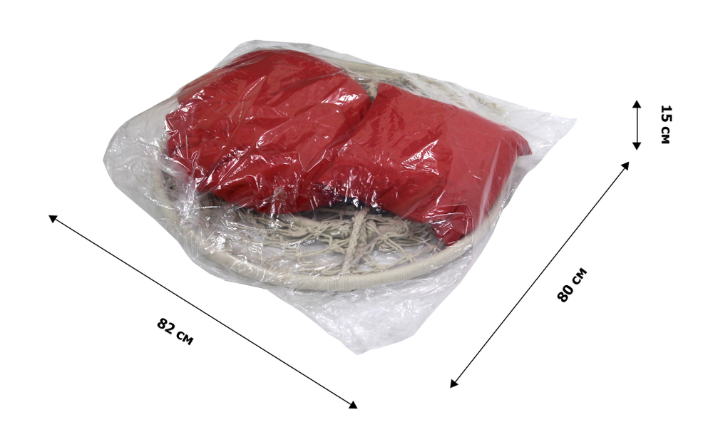 Кресло подвесное Фиби арт.ZRHC30-B (корзина белая, подушка красная )