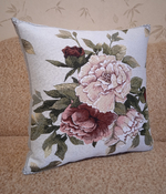 Декоративный гобеленовый чехол для интерьерной подушки Пионы 47х47