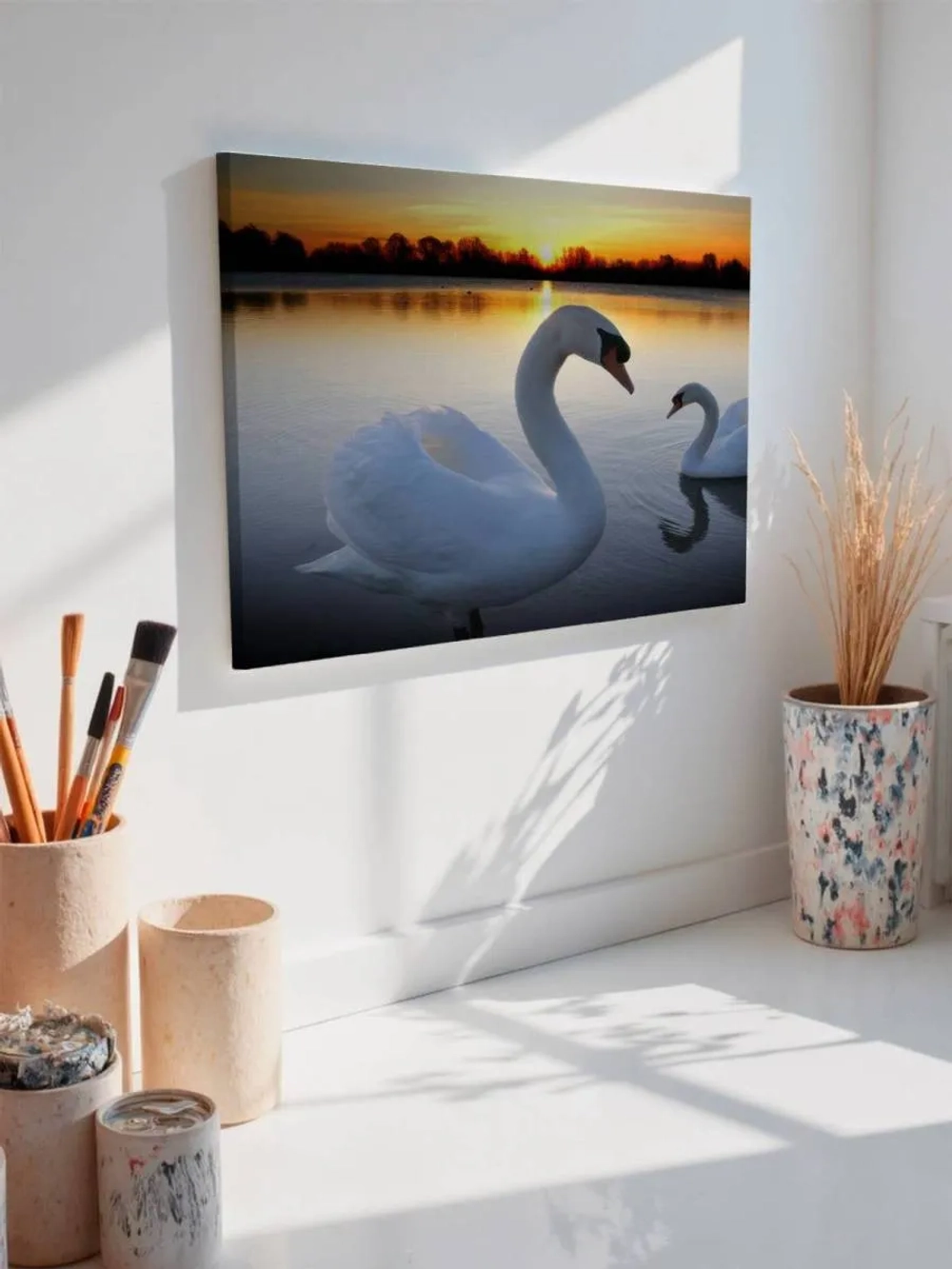 Картина на стену 40 X 50 Лебеди