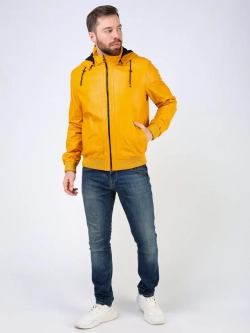 Куртка кожаная натуральная с капюшоном