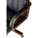Кресло руководителя Бюрократ T-9932WALNUT/B, Кожа, Черная