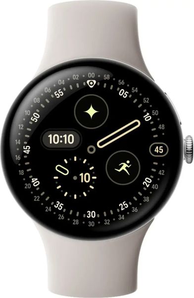 Умные часы Google Pixel Watch 4 45mm Wi-Fi (Polished Silver/Porcelain)