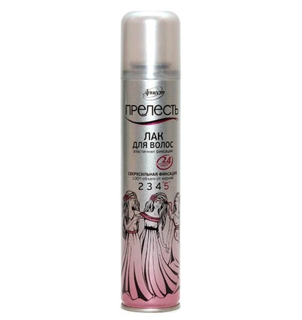 Прелесть Лак для волос, сверхсильная фиксация, серый флакон, 200 мл