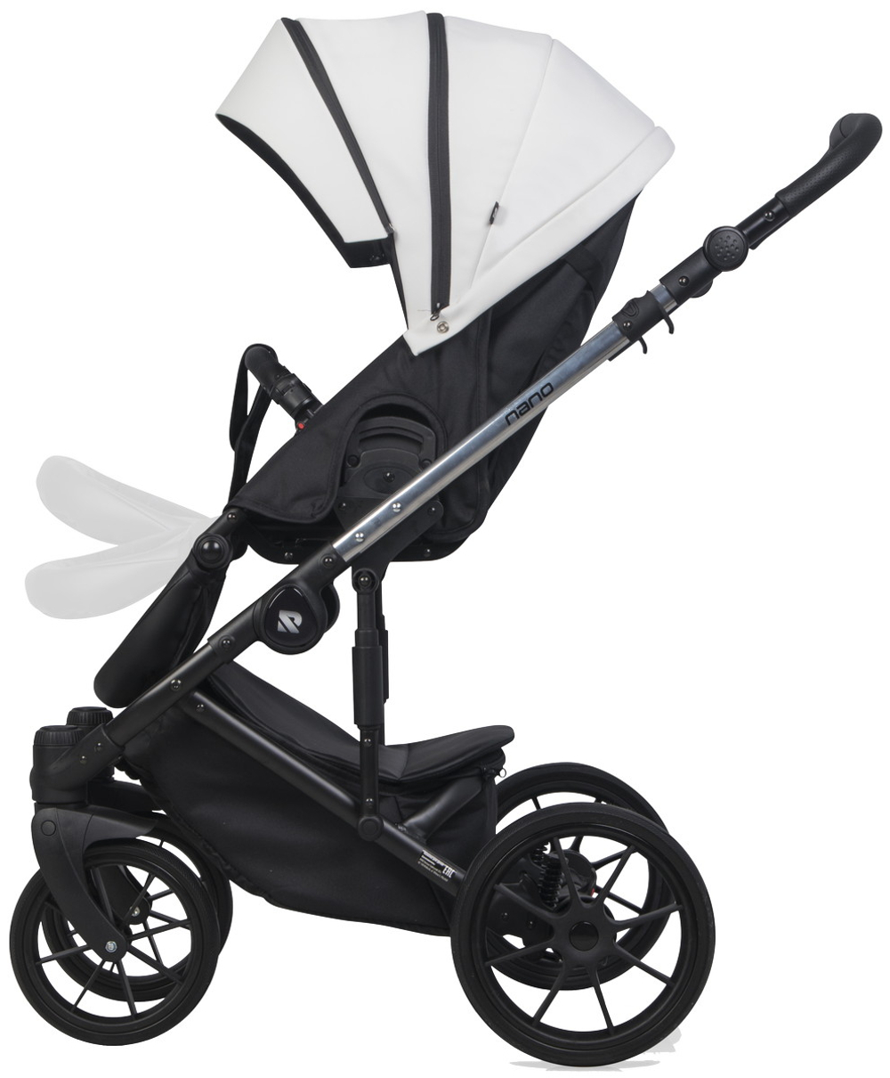 Детская коляска Riko Nano Thermo Ecco 3 в 1 с автокреслом Rant Cruise Black 02 White (белый)