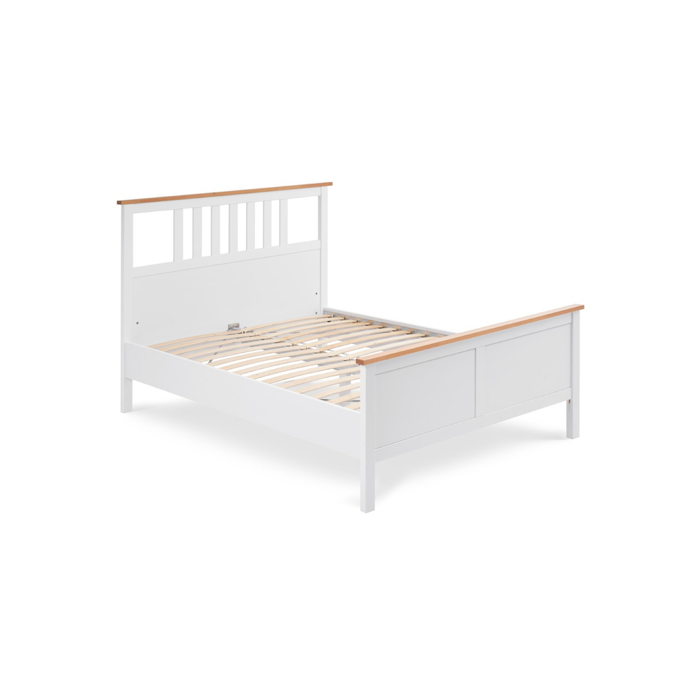 Двуспальная кровать, КЫМОР (HEMNES), 140х200 см, белый/светло-коричневый