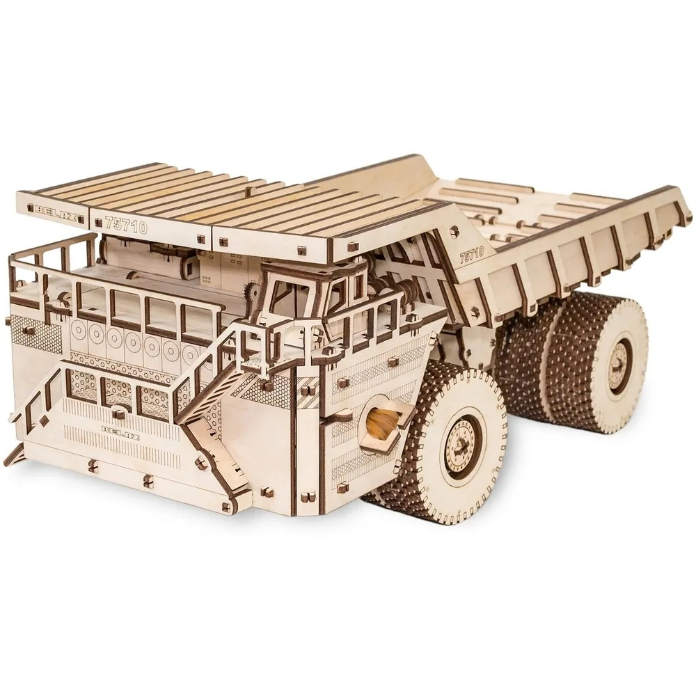 Белаз 75710 от Eco Wood Art - Деревянный конструктор, 3D пазл, Сборная механическая модель