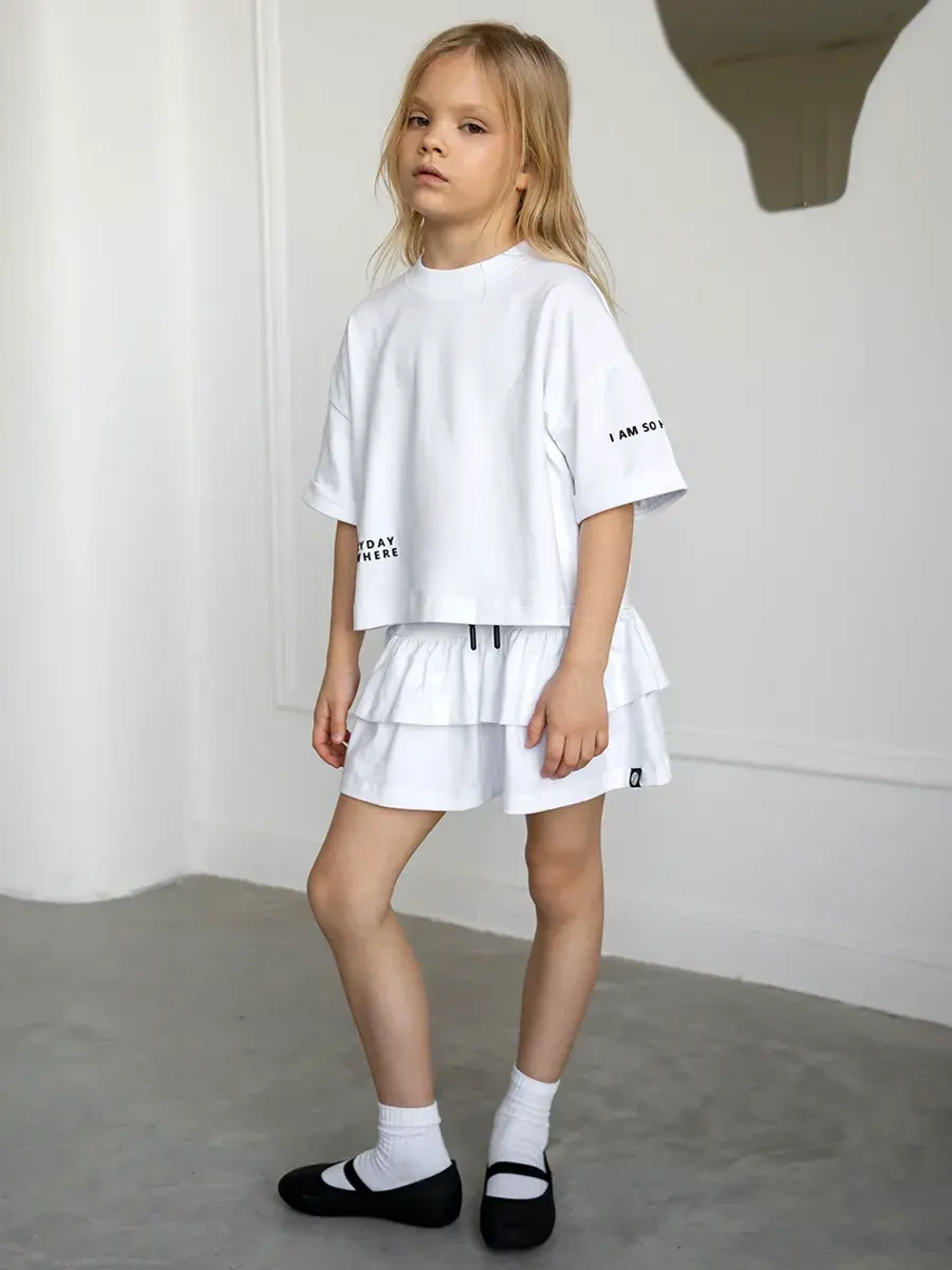 Костюм летний трикотажный футболка и юбка шорты