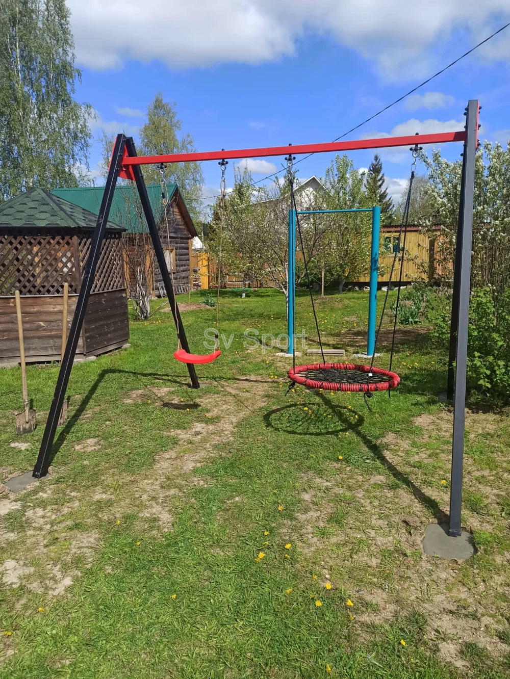 Монтаж уличных качелей Sv Sport