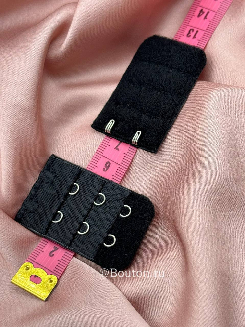 Расширитель для бюстгальтера черный 2 ряда 6 петель 2 крючка 3х5 см