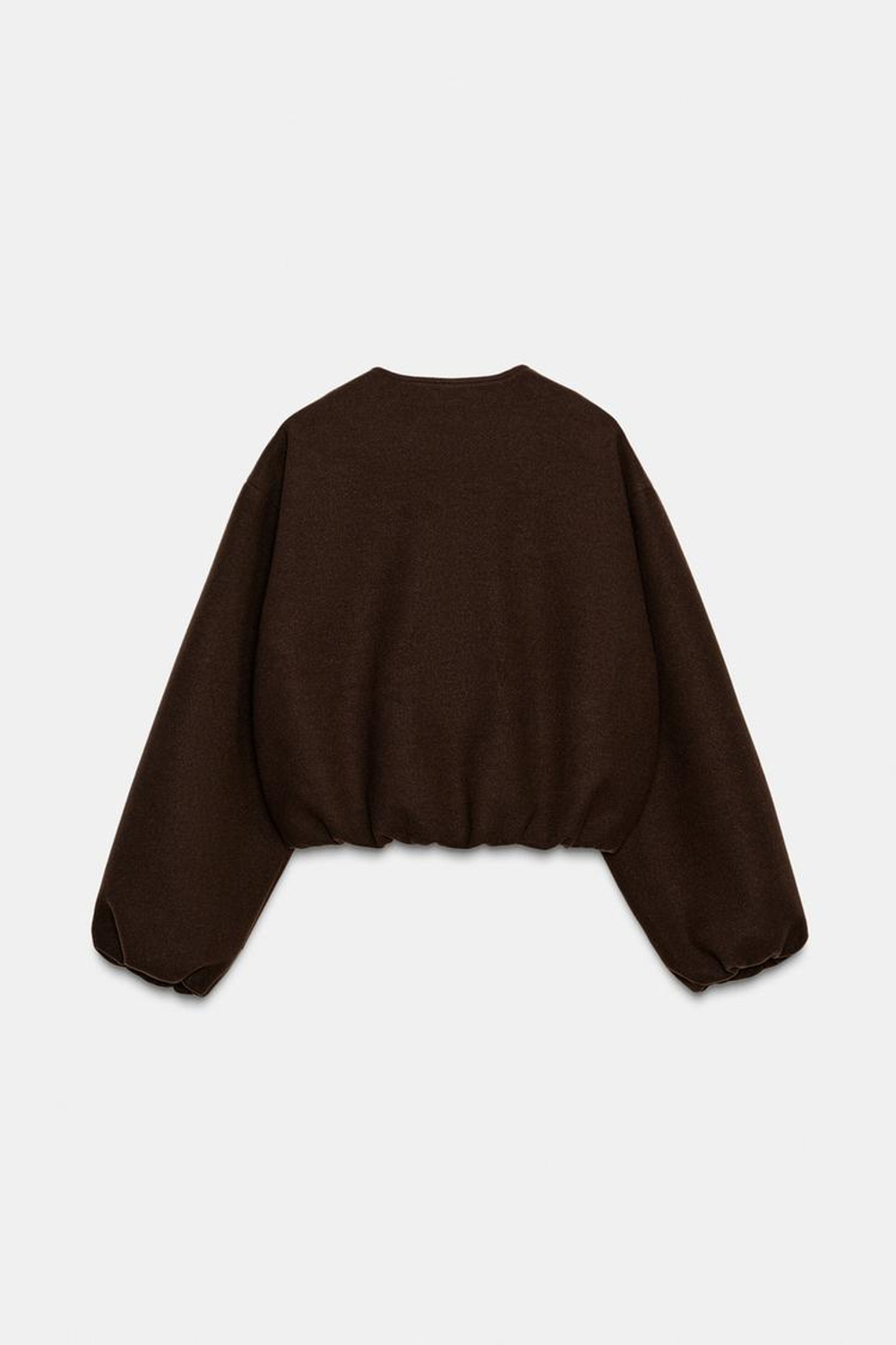 ZARA БОМБЕР ИЗ МЯГКОЙ ТКАНИ, КОРИЧНЕВЫЙ