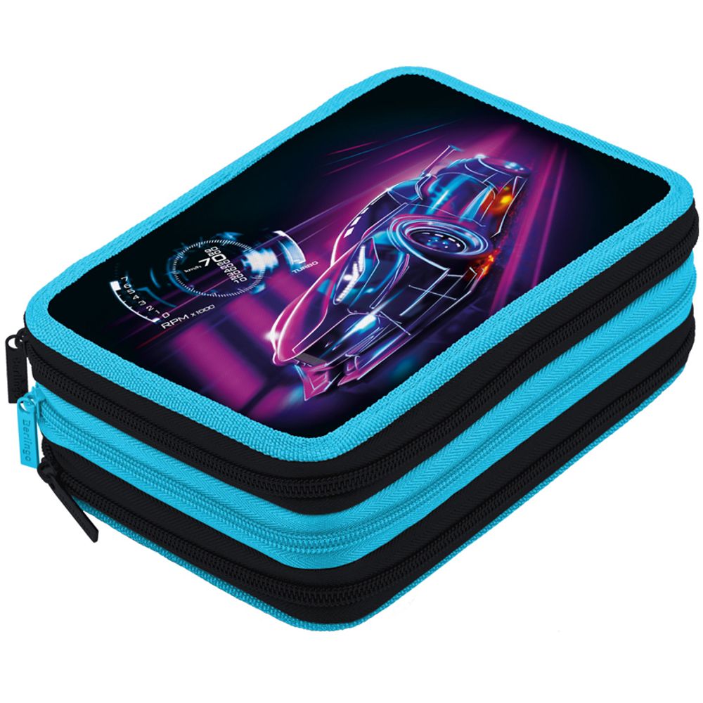 Пенал 3 отделения 200х140х60 Berlingo Neon car 3, ткань