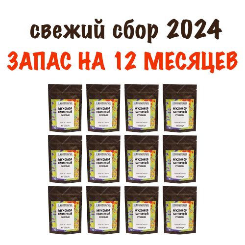 Мухомор пантерный в капсулах на 12 месяцев, 720 штук