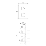 Steinberg Серия 230 Наружная часть к встраиваемому термостату, с 3-х ходовым переключением, хром 230 4122