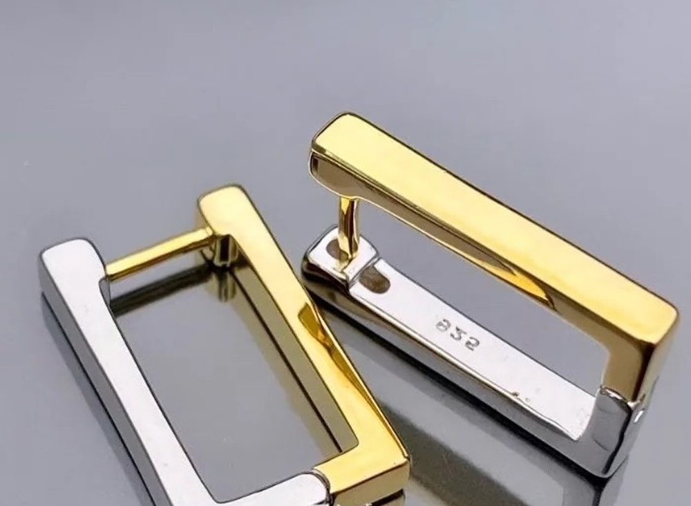 ш225 Швензы Конго 16*13мм, прямоугольные, биколор, пара