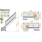 Лестница К-001м/7 Л c подступенками сосна (6 уп)