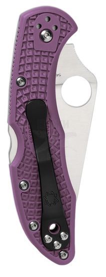Складной нож Spyderco Delica Flat Ground Purple C11FPPR c клинком из стали VG-10, рукоять FRN