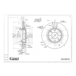 Диск тормозной GANZ передний с покрытием RENAULT / NISSAN / LADA Largus без ABS / D=259mm Арт.: GIJ10010