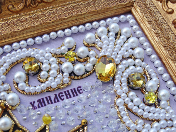 ЖС-2-ЗЖ Набор для вышивания хрустальными камнями Богородица Умиление (желтый)