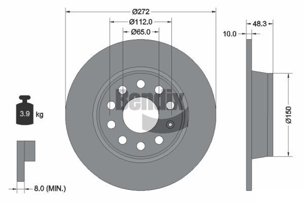 BENDIX Braking - BDS1029-BEN - Brake Disc