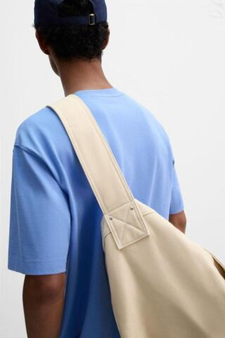 ZARA ТКАНАЯ СУМКА ЧЕРЕЗ ПЛЕЧО, ЭКРЮ