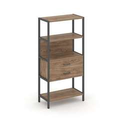 Shelf System Односекционный стеллаж четырехярусный с ящиками SN.STM-412 Дуб Табак/Металл Антрацит 81