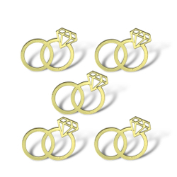 Топпер Декор "Обручальные кольца" 4,5см 5шт акрил