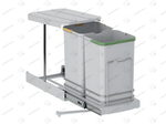 S-2392-G Система сортировки в базу 400 мм, Starax, 12+12 л, (260x440x400 мм), пластик, серый