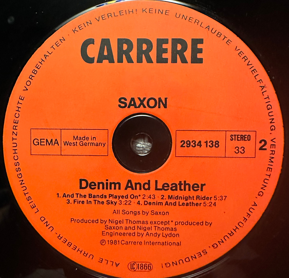 Saxon - Denim And Leather (Германия 1981г.)