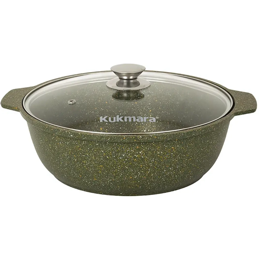 Кастрюля-жаровня 3л «Trendy style» (malachite) со стеклянной крышкой ж31tsml