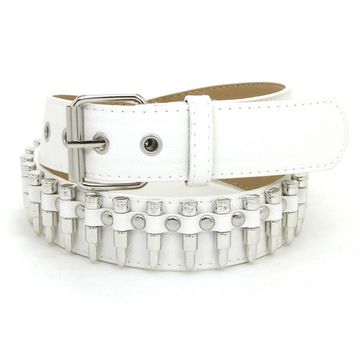 Ремень белый с пулями (003)