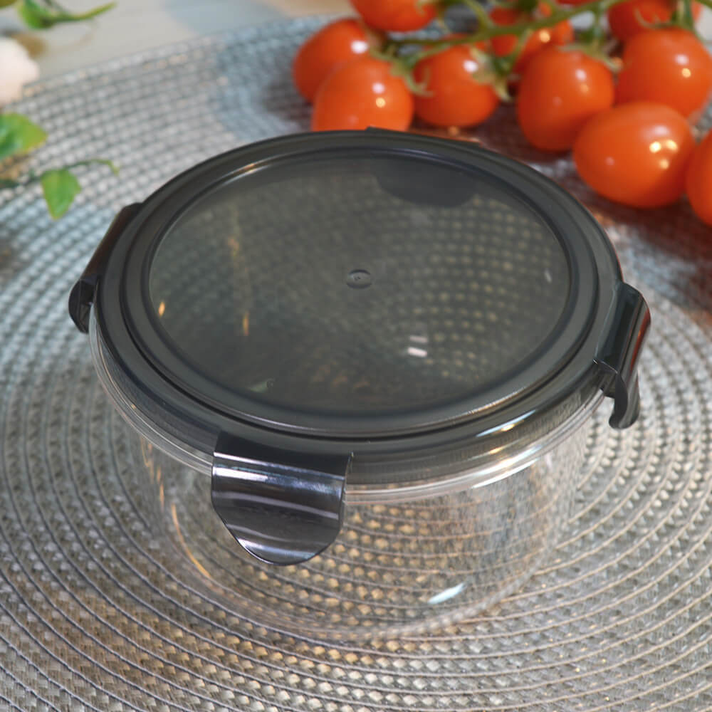 Контейнер для продуктов 0,6л герметичный круглый "Opal", черный