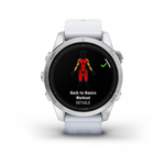 Смарт часы Garmin Epix Pro (Gen 2) Standard Edition 42 мм, серебристый корпус, белый ремешок