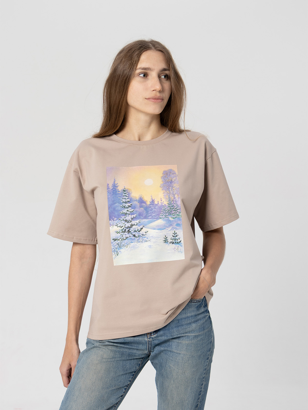 Футболка женская Mjölk х Зарубин Зимняя сказка