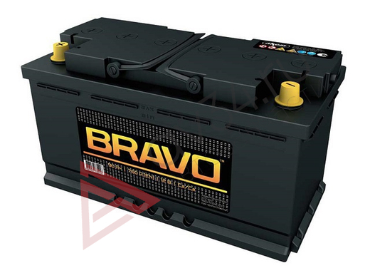 90 А.ч. BRAVO пр.пол., 760 A/EN (353x175x190) Аккумулятор(65597)