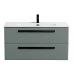 Тумба с раковиной Cezares ECO-CER-N-1200-2C-SO-GVO-P+CZR-8095-120 Серо-зеленая матовая