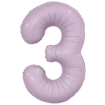 Шар фольгированный Цифра 3 101 см (Сиреневый)