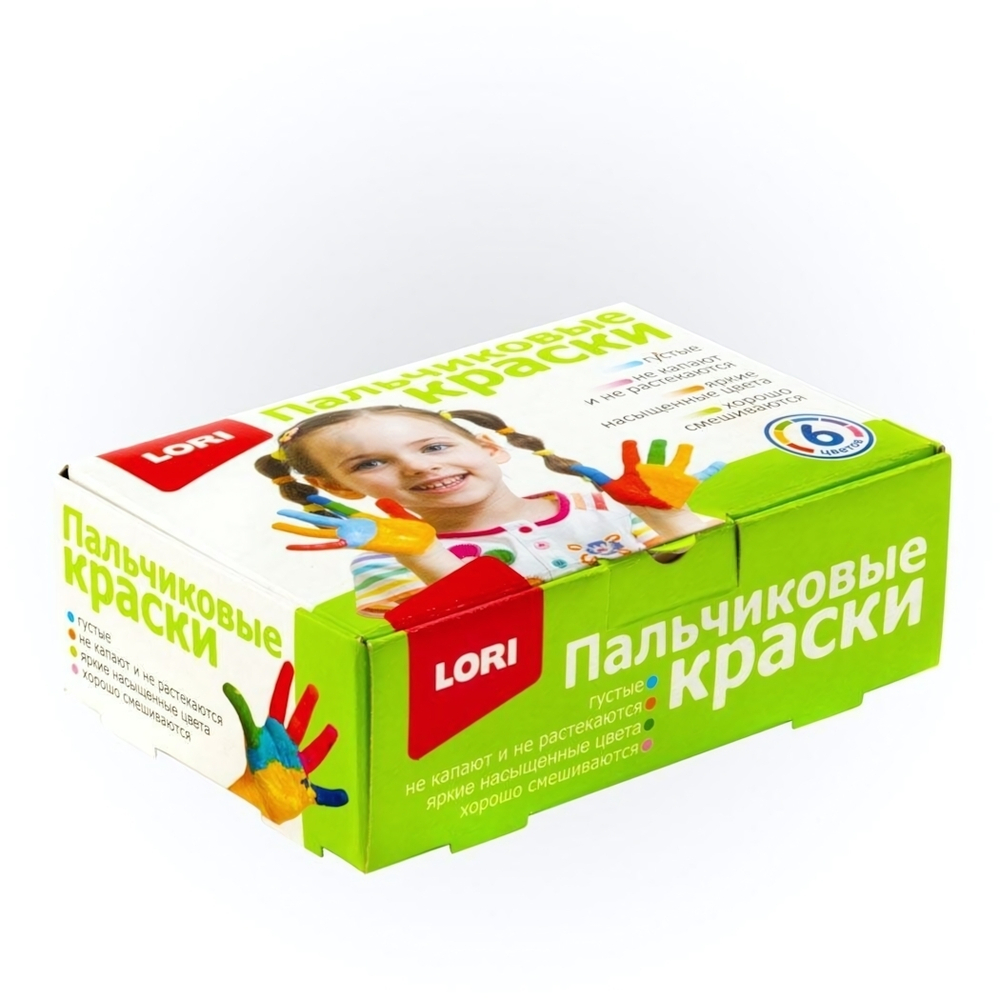 Пальчиковые краски 6 цв. по 20 мл. (Lori)