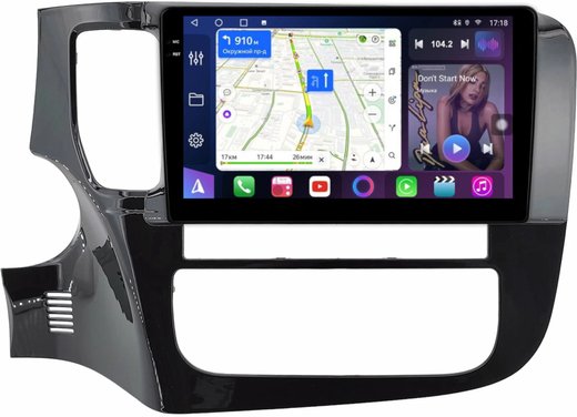 Магнитола Mitsubishi Outlander 3 2012-2022 (левый руль) - FarCar 1006M монитор 9.5" QLED на Android 14, TS18, CarPlay, 4G SIM-слот