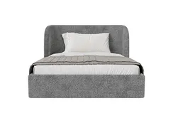 Кровать двуспальная Classic 140 см (серый, рогожка)