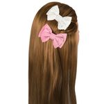 Заколки для волос НАБОР 2 шт., 10х6,5 см, зажим, с бантиком, розовый, белый, MONTE VITA, 457110