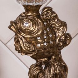 Сахарница стеклянная с крышкой Рыбка Заветное желание Золото