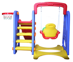Детский комплекс Капризун с качелями и прямой горкой