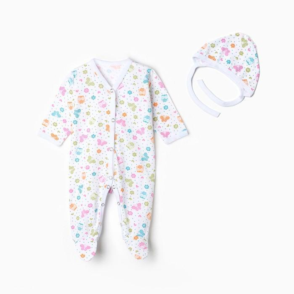 Комбинезон Ангелочек А.78-10 КТ, белый/совушки, р. 62см 9799706