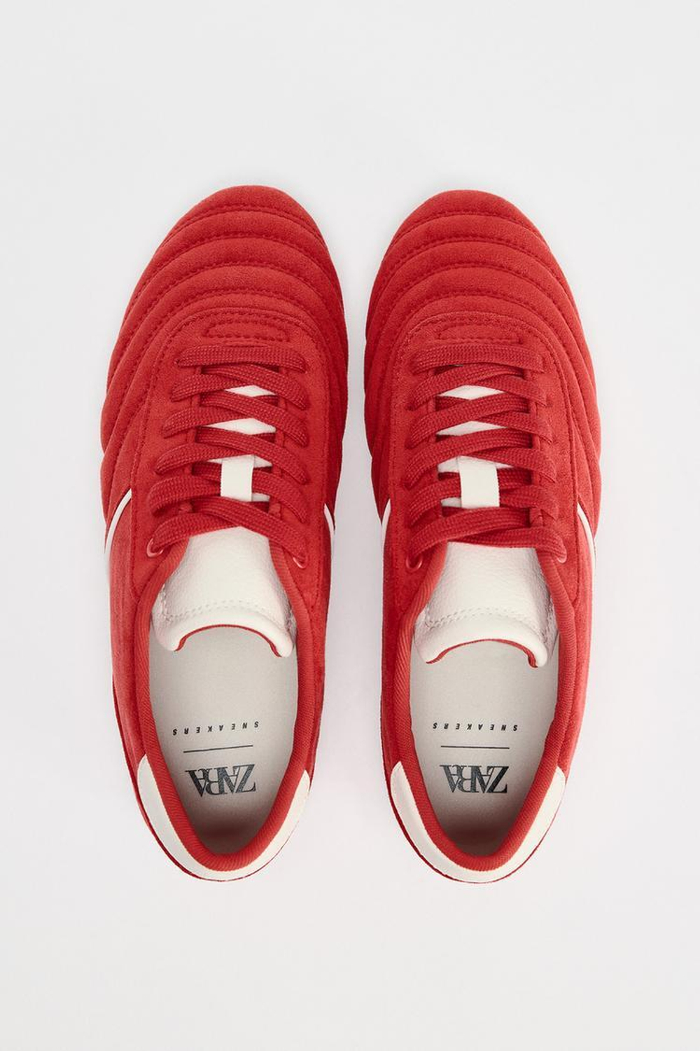 ZARA СТЕГАНЫЕ КРОССОВКИ, КРАСНЫЙ