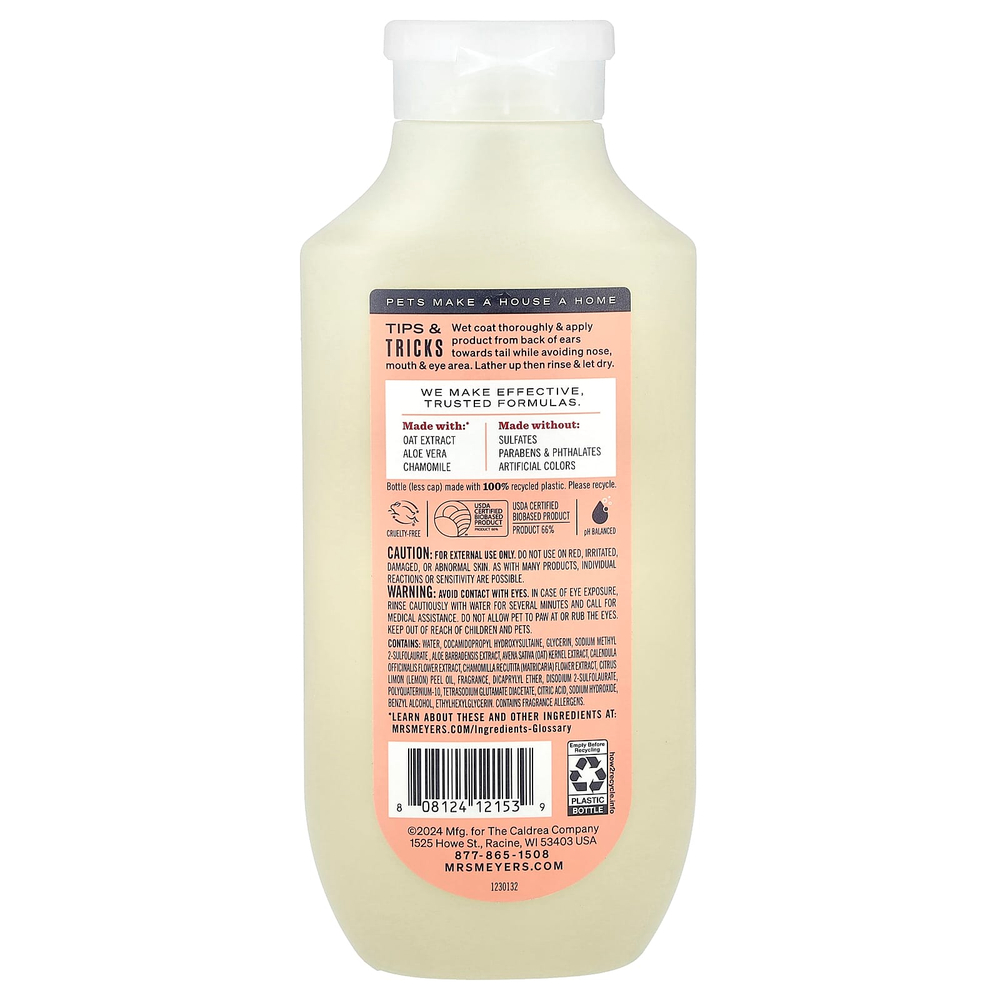 Mrs. Meyers Clean Day, Шампунь для собак 3 в 1, белый персик, 414 мл (14 жидк. Унций)