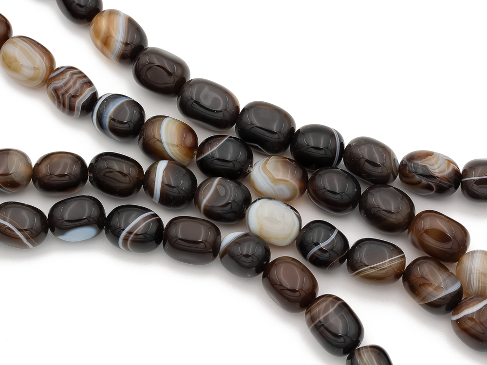 Бусины из агата 12х15мм, прямоугольная галтовка