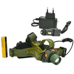 Фонарь Налобный Огонь HT-427 с датчиком движения 1х18650 Зарядка авто + 220В