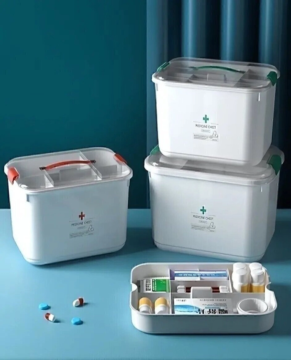 Аптечка домашняя с органайзером «ИДЕЯДОМА», цвет белый, 29.1*21.4*18.2см