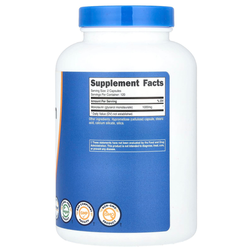 Nutricost, Монолаурин, 240 капсул (500 мг на капсулу)