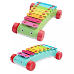 Музыкальная Развивающая игрушка Ксилофон каталка с трещоткой, ракета  "Happy Rocket Piano" 8 тонов